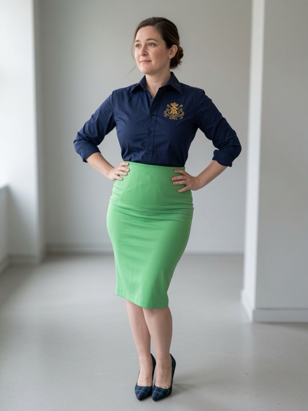 New York & Company Stretch Bright Green Pencil Skirt – Size 0